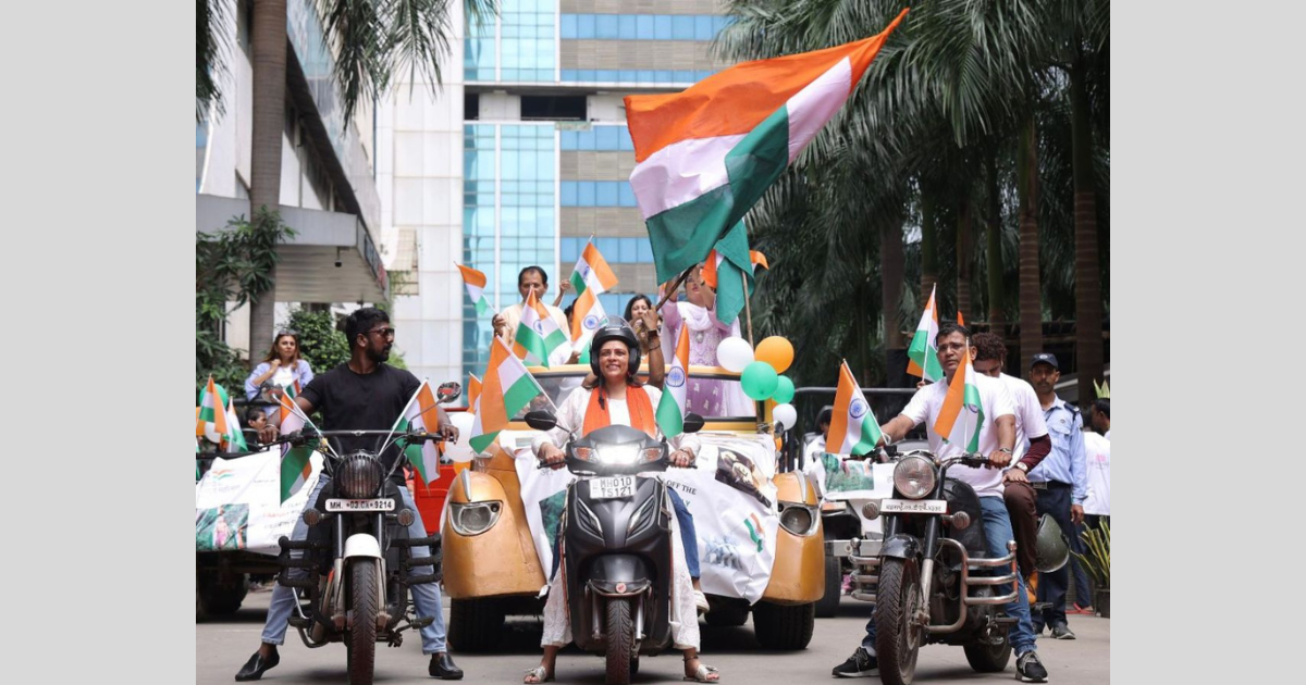 Nidarshana Gowani Organizes Bike Rally at Kamala Mills to Celebrate Indian Independence and Promote Women Empowerment